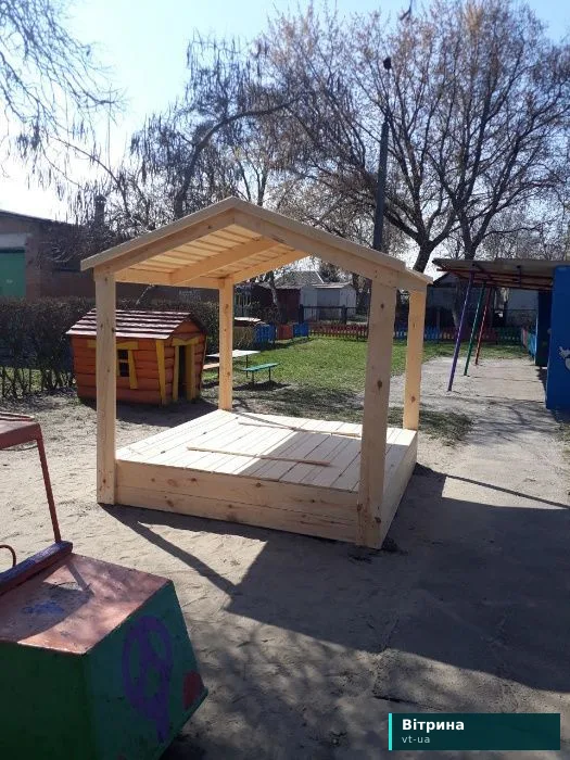 Пісочниця, Песочница с сидениями, детская деревяная песочница
