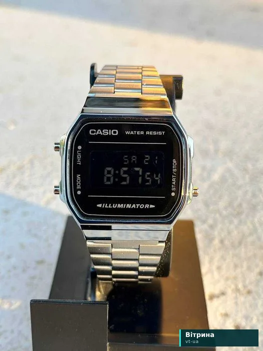Годинник A168 WEM Silver/Black | Часы касио A159W | Мужские Винтаж AQ