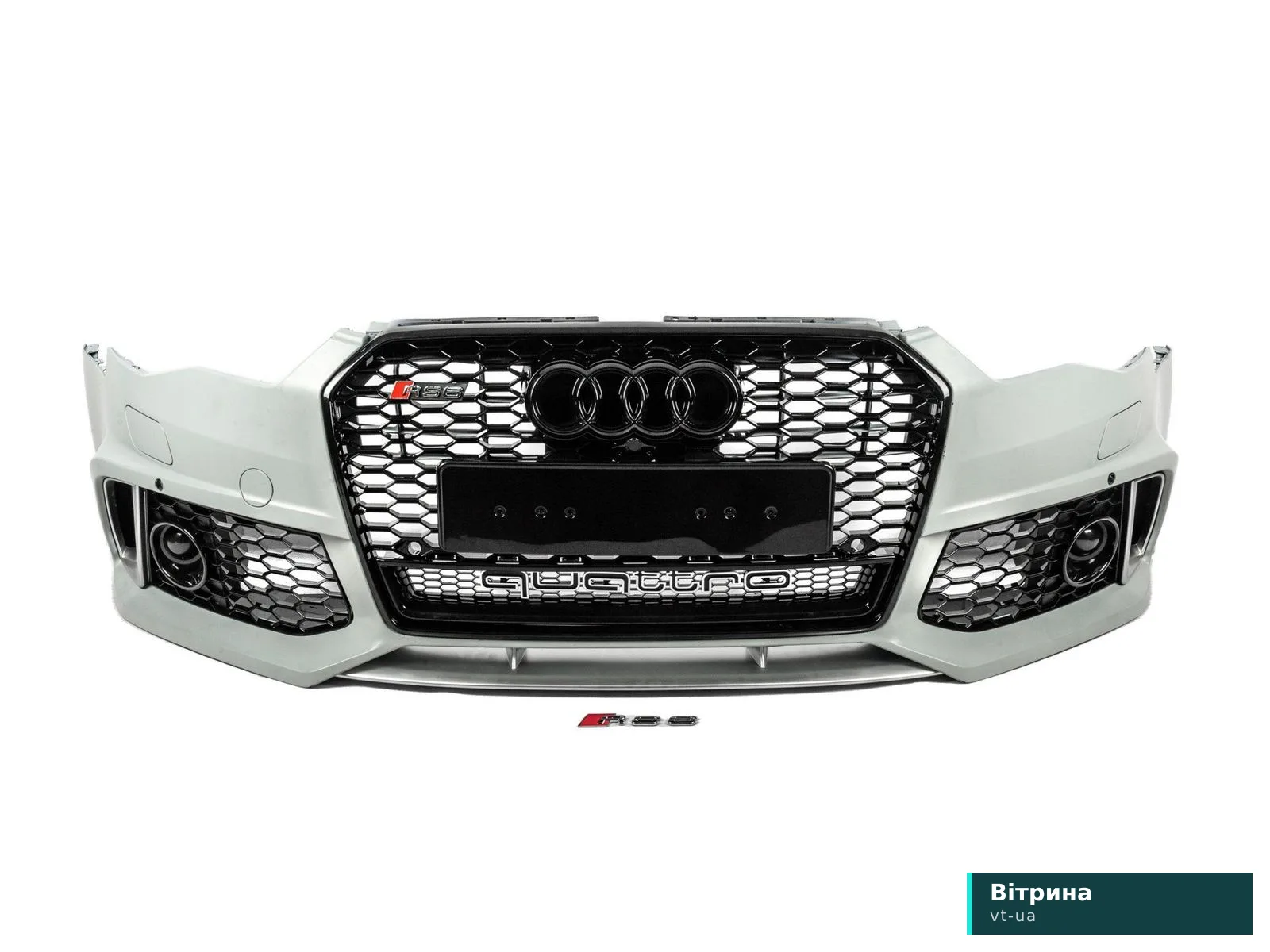 Audi A6 C7 Передній бампер з чорною решіткою RS6-Style (2014–2017)
