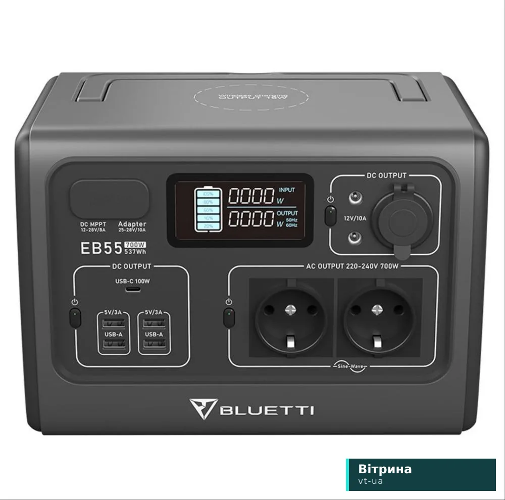 РОЗПРОДАЖ Портативная зарядная станция Bluetti EB55 Portable Power Station (700W 537Wh)